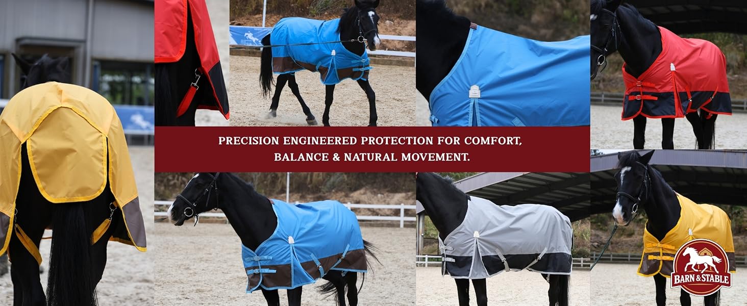 420D turnout horse sheets in multiple colors and fit details