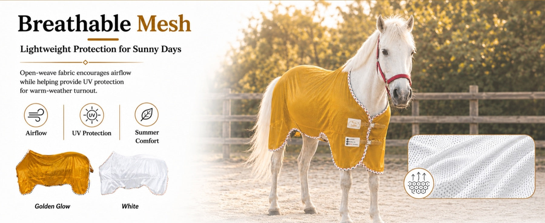 Breathable summer mesh horse sheet construction